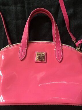 Dooney & Bourke Bright Pink Patent Tote Purse Handbag